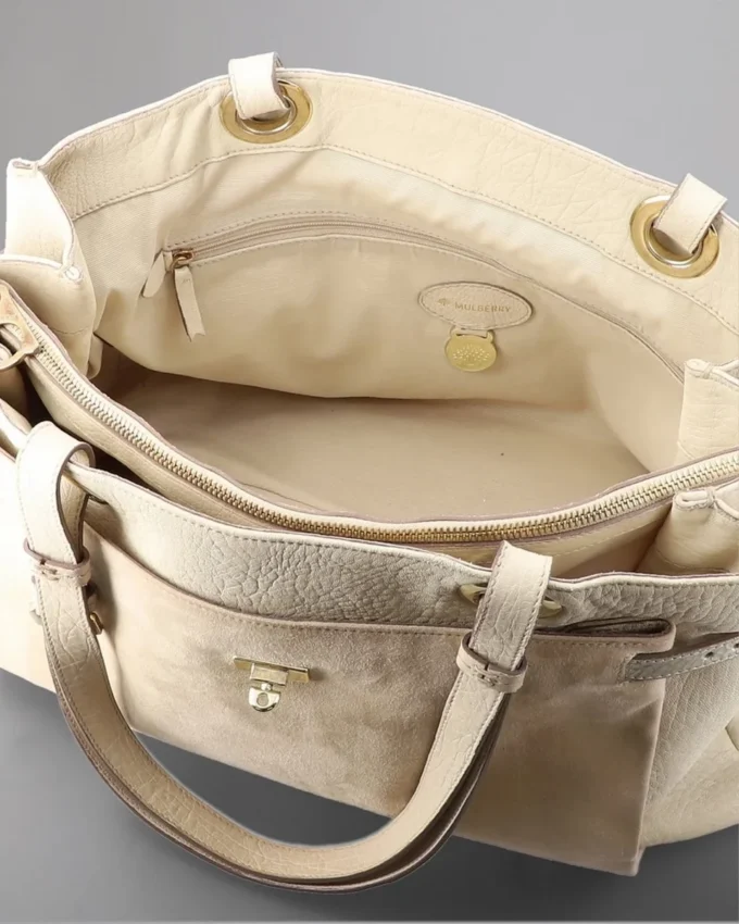Jenah Tote Begagnad Beige Mix Material Begagnade väskor
