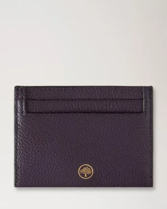 Kreditkortsficka Deep Aubergine Small Classic Grain