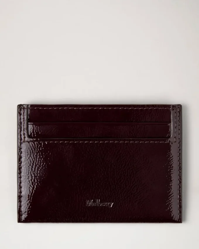 Kreditkortsfodral, djup aubergine, lackat, dam Kreditkortsfodral, djup aubergine, lackat, dam