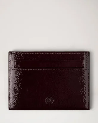 Kreditkortsfodral, djup aubergine, lackat, dam