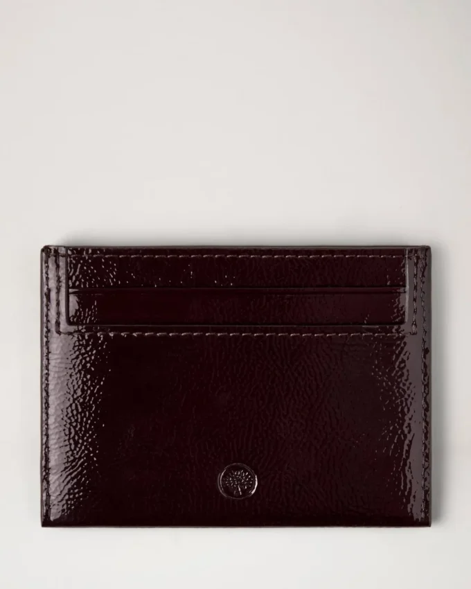 Kreditkortsfodral, djup aubergine, lackat, dam Kreditkortsfodral, djup aubergine, lackat, dam