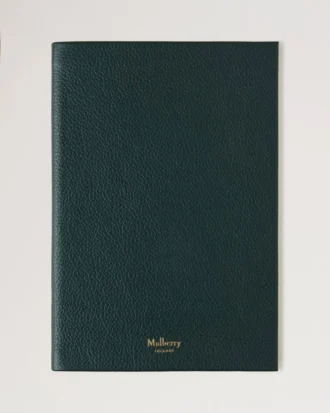 Läderanteckningsbok Mulberry Green Small Classic Grain