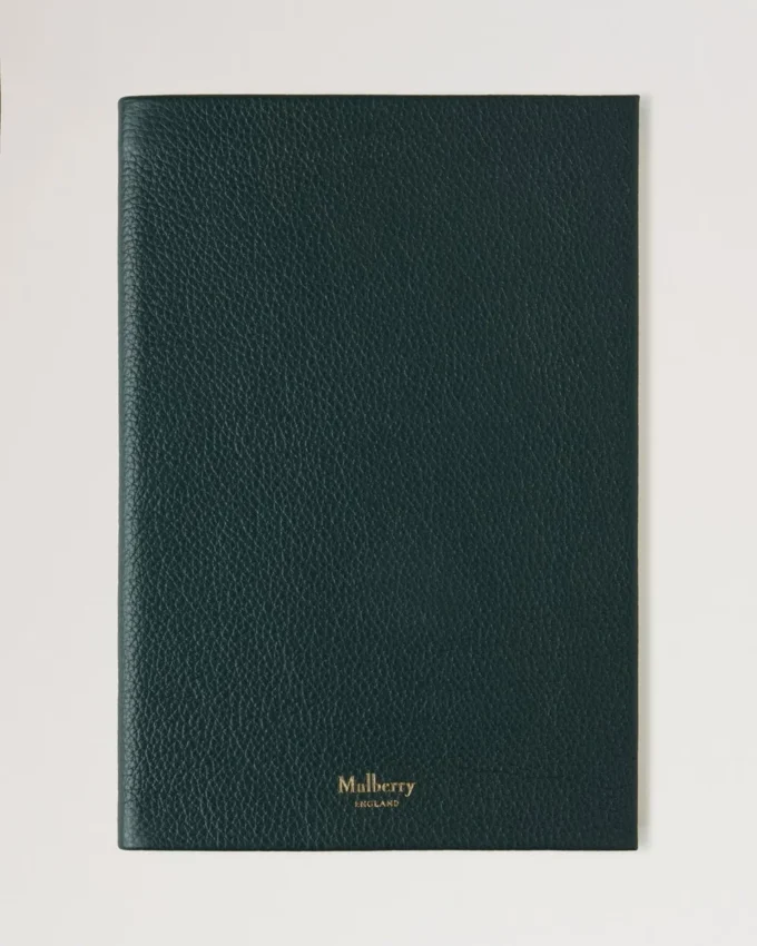 Läderanteckningsbok Mulberry Green Small Classic Grain Läderanteckningsbok Mulberry Green Small Classic Grain