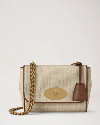 Lily Ecru & Bright Oak Raffia & läderkant för kvinnor