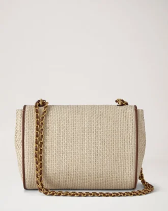 Lily Ecru & Bright Oak Raffia & läderkant för kvinnor