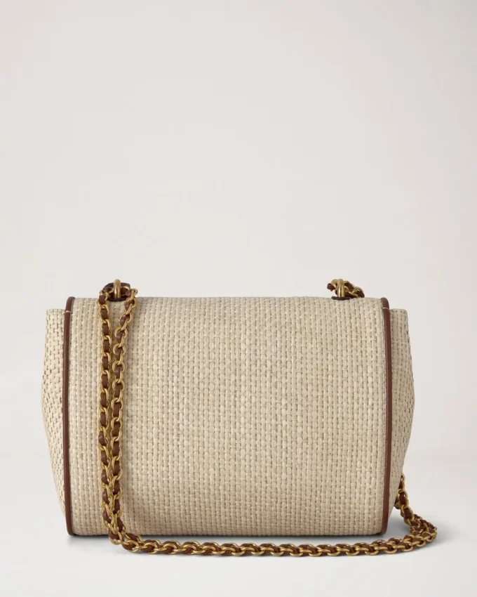 Lily Ecru & Bright Oak Raffia & läderkant för kvinnor Lily Ecru & Bright Oak Raffia & läderkant för kvinnor
