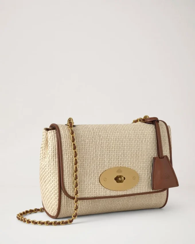 Lily Ecru & Bright Oak Raffia & läderkant för kvinnor Lily Ecru & Bright Oak Raffia & läderkant för kvinnor