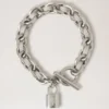 Lily läderarmband med kedja, liten, ljusgrå Silky Calf och silverpläterat rostfritt stål Lily läderarmband med kedja, liten, ljusgrå Silky Calf och silverpläterat rostfritt stål