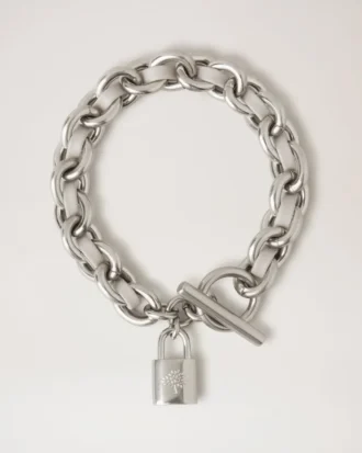 Lily läderarmband med kedja, liten, ljusgrå Silky Calf och silverpläterat rostfritt stål Lily läderarmband med kedja, liten, ljusgrå Silky Calf och silverpläterat rostfritt stål