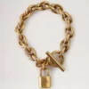 Lily läderarmband med kedja, liten Maple läder och metall Lily läderarmband med kedja, liten Maple läder och metall