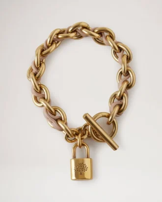 Lily läderarmband med kedja, liten Maple läder och metall Lily läderarmband med kedja, liten Maple läder och metall
