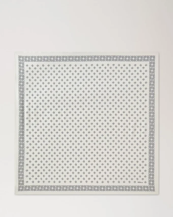 Liten fyrkantig scarf – Mulberry Tree Eggshell Cotton Liten fyrkantig scarf – Mulberry Tree Eggshell Cotton