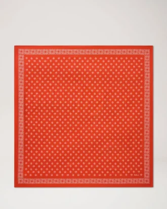 Liten fyrkantig scarf – Mulberry Tree korallorange bomull
