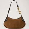 Liten Hackney-axelväskor Vintage Oak Suede Top Handle Väskor Liten Hackney-axelväskor Vintage Oak Suede Top Handle Väskor