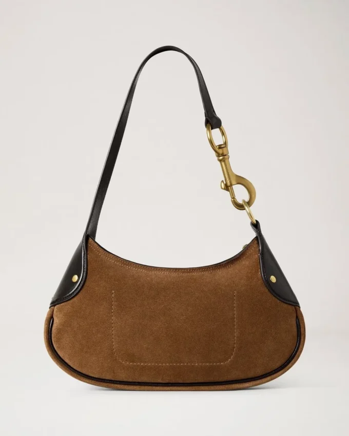 Liten Hackney-axelväskor Vintage Oak Suede Top Handle Väskor Liten Hackney-axelväskor Vintage Oak Suede Top Handle Väskor