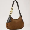 Liten Hackney-axelväskor Vintage Oak Suede Top Handle Väskor Liten Hackney-axelväskor Vintage Oak Suede Top Handle Väskor