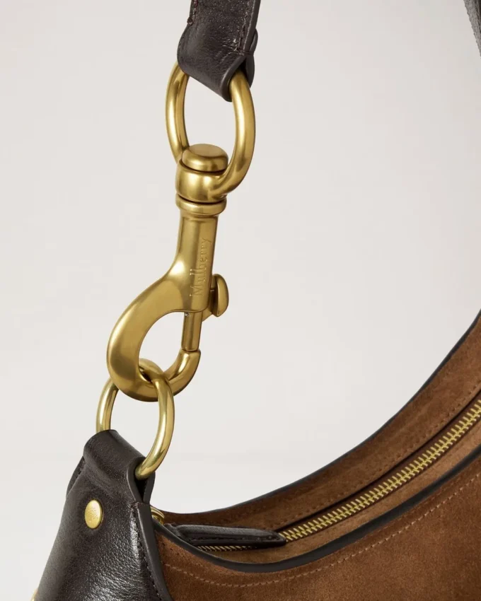 Liten Hackney-axelväskor Vintage Oak Suede Top Handle Väskor Liten Hackney-axelväskor Vintage Oak Suede Top Handle Väskor