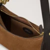 Liten Hackney-axelväskor Vintage Oak Suede Top Handle Väskor Liten Hackney-axelväskor Vintage Oak Suede Top Handle Väskor
