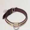 Litet hundhalsband i läder Dune & Oxblood Small Classic Grain Litet hundhalsband i läder Dune & Oxblood Small Classic Grain