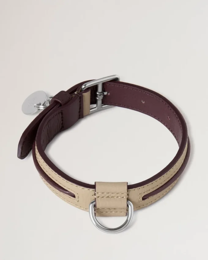 Litet hundhalsband i läder Dune & Oxblood Small Classic Grain Litet hundhalsband i läder Dune & Oxblood Small Classic Grain