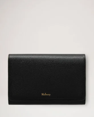 Medium Continental French Purse Black Small Classic Grain