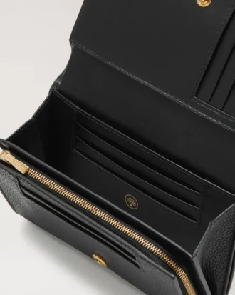 Medium Continental French Purse Black Small Classic Grain