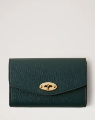 Medium Darley-plånbok Mulberry Green Heavy Grain