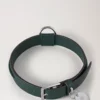 Medium hundhalsband i läder, Mulberry Green, små klassiska strukturer Medium hundhalsband i läder, Mulberry Green, små klassiska strukturer