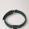 Medium hundhalsband i läder, Mulberry Green, små klassiska strukturer Medium hundhalsband i läder, Mulberry Green, små klassiska strukturer