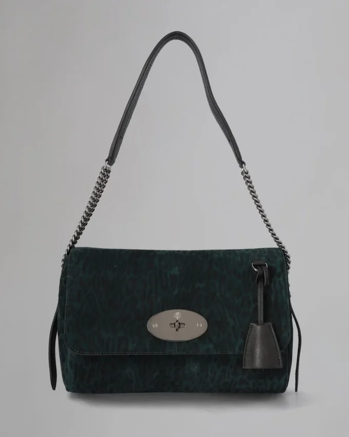 Medium Lily Top Handle Begagnad Mulberry Green & Svart Leopardmönstrad Mocka Medium Lily Top Handle Begagnad Mulberry Green & Svart Leopardmönstrad Mocka