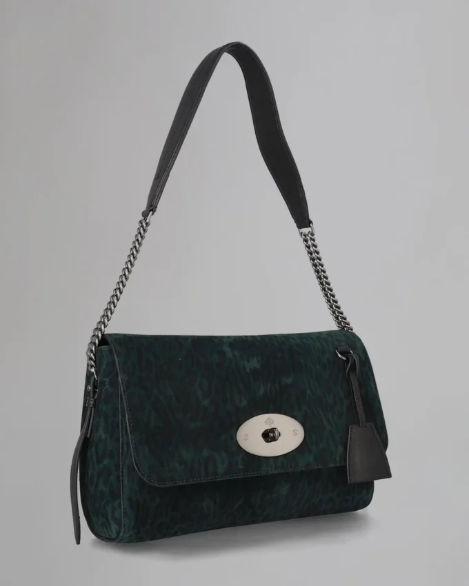 Medium Lily Top Handle Begagnad Mulberry Green & Svart Leopardmönstrad Mocka Medium Lily Top Handle Begagnad Mulberry Green & Svart Leopardmönstrad Mocka