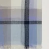 Mega Check-halsduk i poplin, blå och ecru, kashmirblandning Mega Check-halsduk i poplin, blå och ecru, kashmirblandning