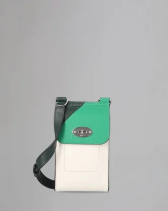 Mini Antony Begagnad  Gräsgrön, vit & Mulberry Green Liten klassisk kornstruktur