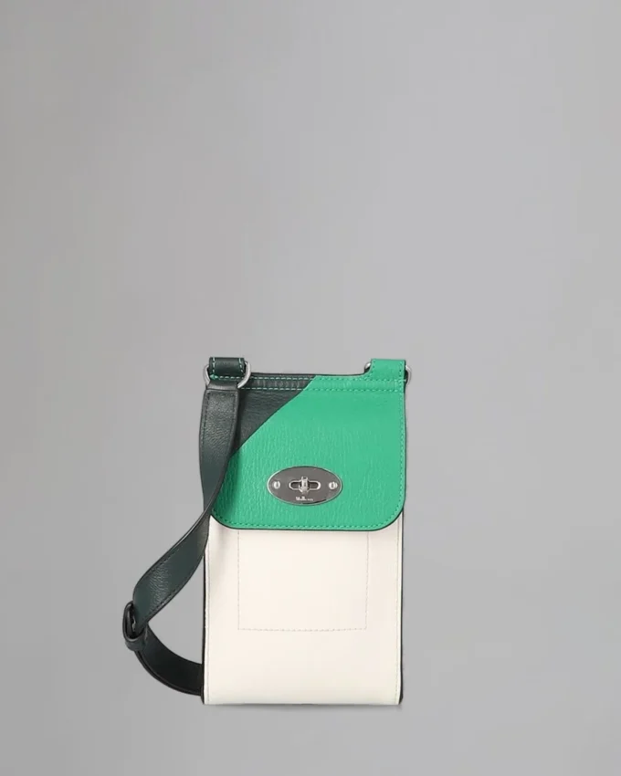 Mini Antony Begagnad Gräsgrön, vit & Mulberry Green Liten klassisk kornstruktur Mini Antony Begagnad Gräsgrön, vit & Mulberry Green Liten klassisk kornstruktur