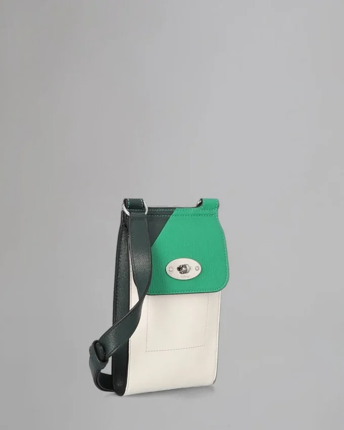 Mini Antony Begagnad Gräsgrön, vit & Mulberry Green Liten klassisk kornstruktur Mini Antony Begagnad Gräsgrön, vit & Mulberry Green Liten klassisk kornstruktur