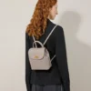 Mini Bayswater-ryggsäck i kashmirgrått, liten klassisk struktur Mini Bayswater-ryggsäck i kashmirgrått, liten klassisk struktur