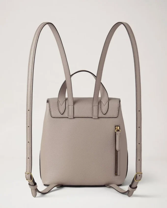Mini Bayswater-ryggsäck i kashmirgrått, liten klassisk struktur Mini Bayswater-ryggsäck i kashmirgrått, liten klassisk struktur