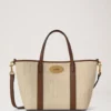 Mini Bayswater Tote Ecru & Bright Oak Raffia & läderkant