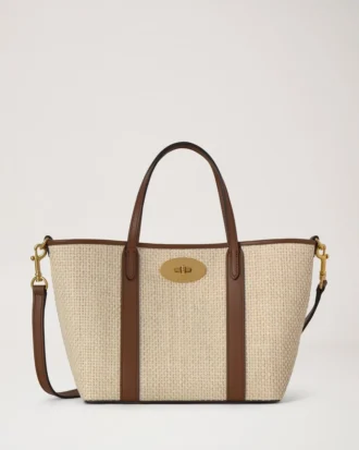 Mini Bayswater Tote Ecru & Bright Oak Raffia & läderkant Mini Bayswater Tote Ecru & Bright Oak Raffia & läderkant