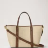 Mini Bayswater Tote Ecru & Bright Oak Raffia & läderkant