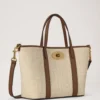 Mini Bayswater Tote Ecru & Bright Oak Raffia & läderkant
