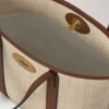 Mini Bayswater Tote Ecru & Bright Oak Raffia & läderkant