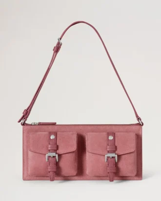 Mini Roxanne axelväska Rosa Scrumpy Suede Roxanne