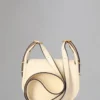 Mini Sadie Satchel Begagnad äggskalsfärgad högblank läder Mini Sadie Satchel Begagnad äggskalsfärgad högblank läder