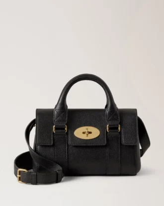 Mini Small Bayswater Svart Väska med klassiskt mönster och handtag