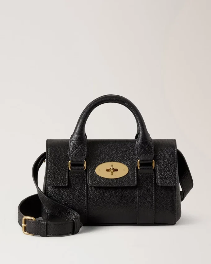 Mini Small Bayswater Svart Väska med klassiskt mönster och handtag Mini Small Bayswater Svart Väska med klassiskt mönster och handtag