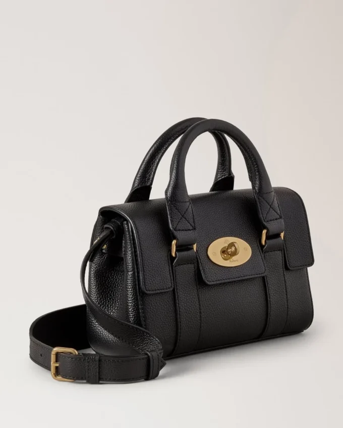 Mini Small Bayswater Svart Väska med klassiskt mönster och handtag Mini Small Bayswater Svart Väska med klassiskt mönster och handtag