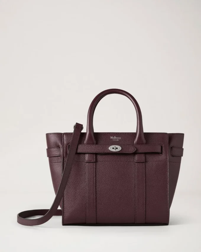 Mini Zipped Bayswater Black Cherry Small Classic Grain