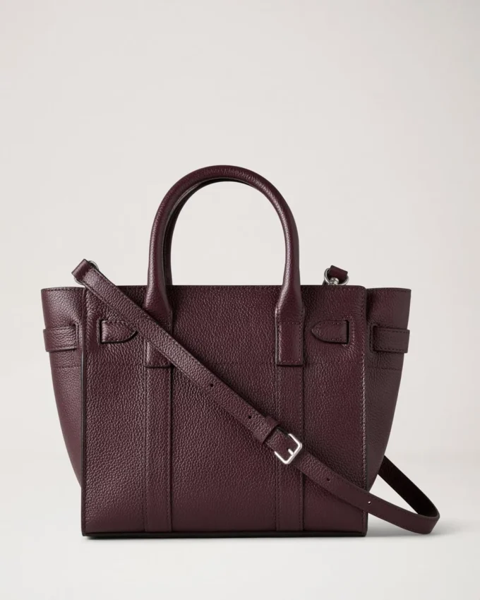 Mini Zipped Bayswater Black Cherry Small Classic Grain