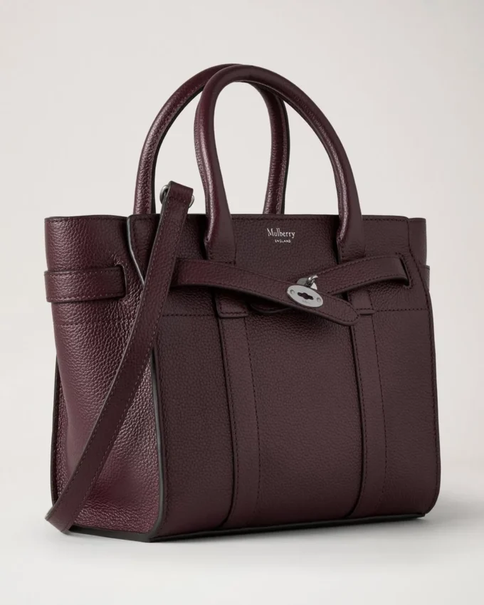 Mini Zipped Bayswater Black Cherry Small Classic Grain